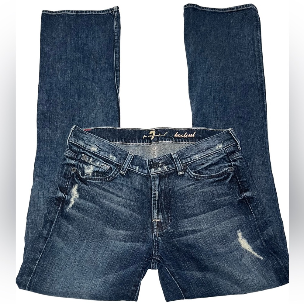 7 For All Mankind Dark Blue Bootcut Jeans